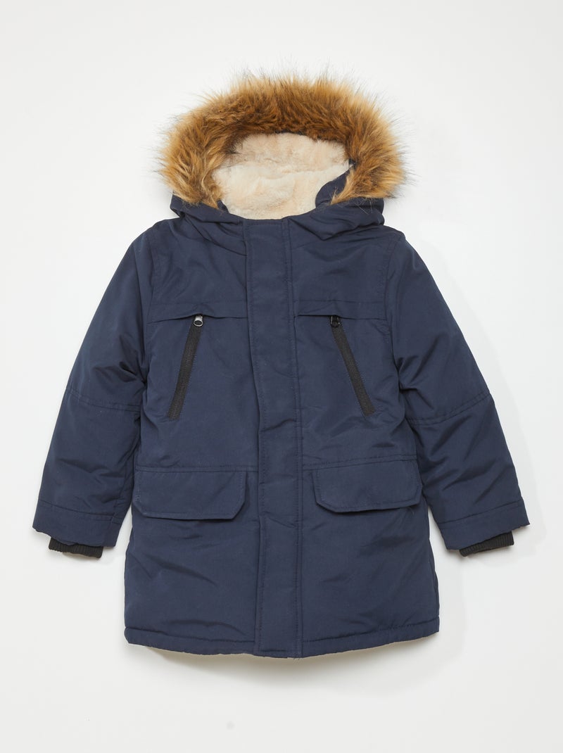 Parka con capucha - Siempre más calidez Azul - Kiabi