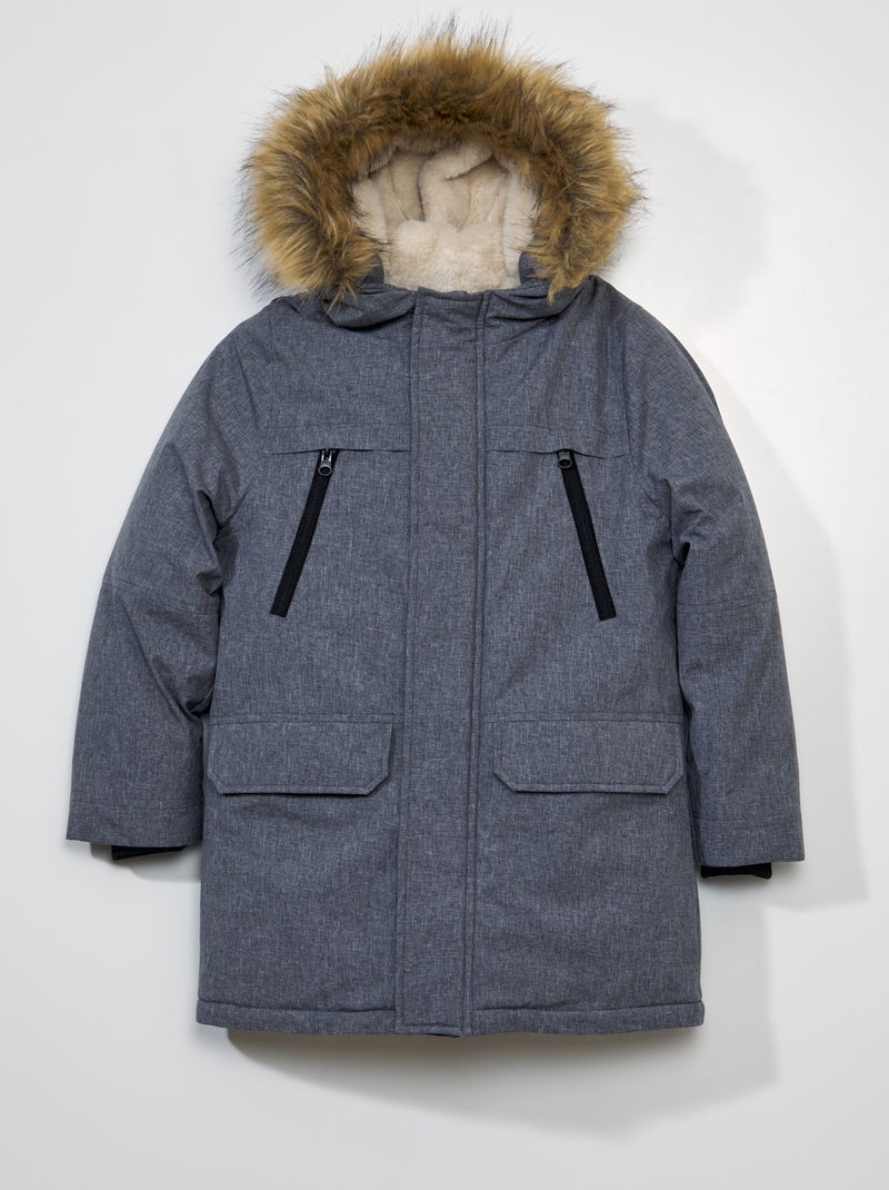 Parka con capucha - Siempre más calidez Gris - Kiabi