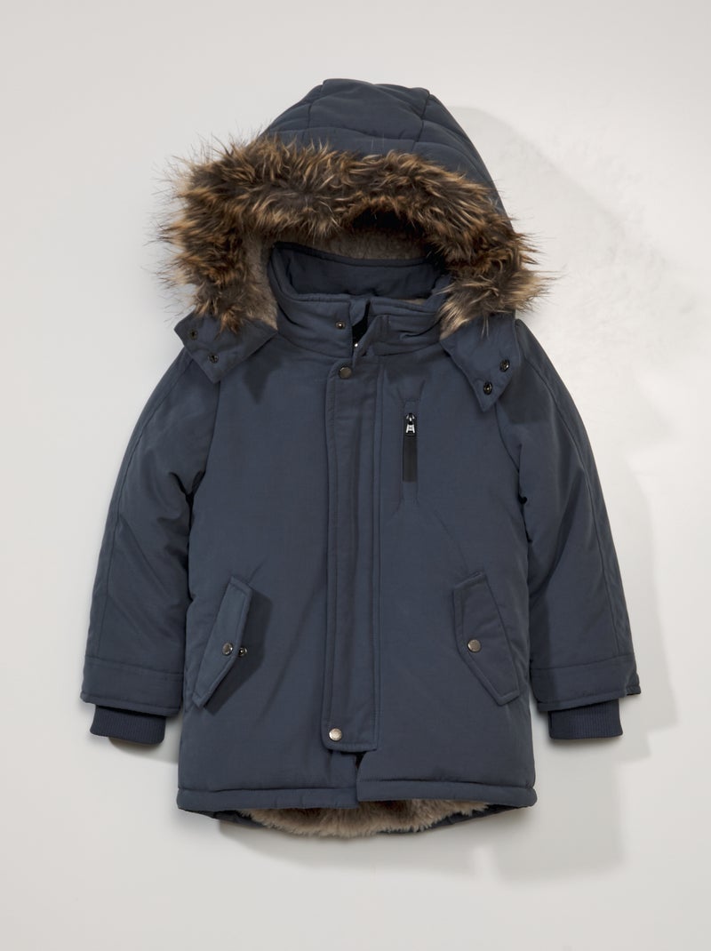 Parka con capucha azul - Kiabi