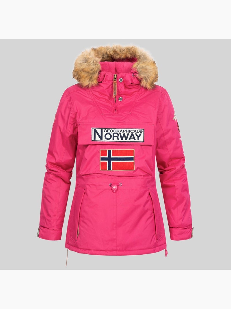 Parka con capucha bridget – geographical norway Rosa fluo - Kiabi