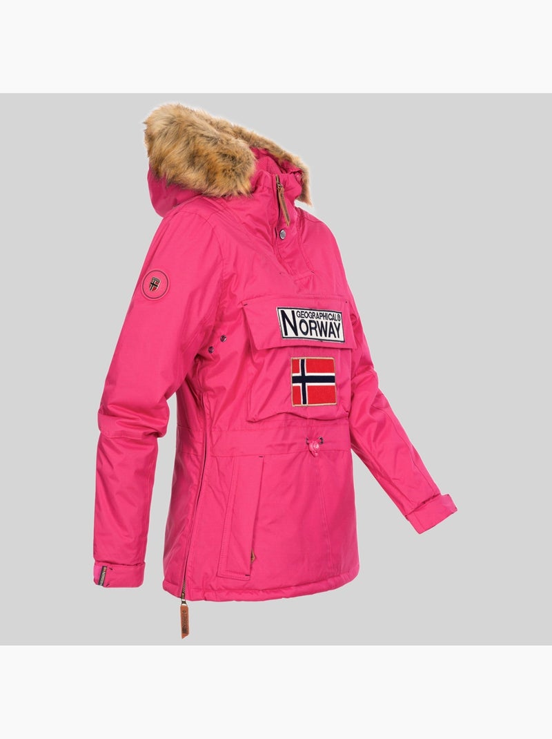 Parka con capucha bridget – geographical norway Rosa fluo - Kiabi