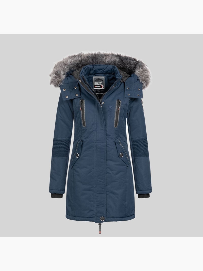 Parka con capucha coraly – geographical norway Azul marino - Kiabi