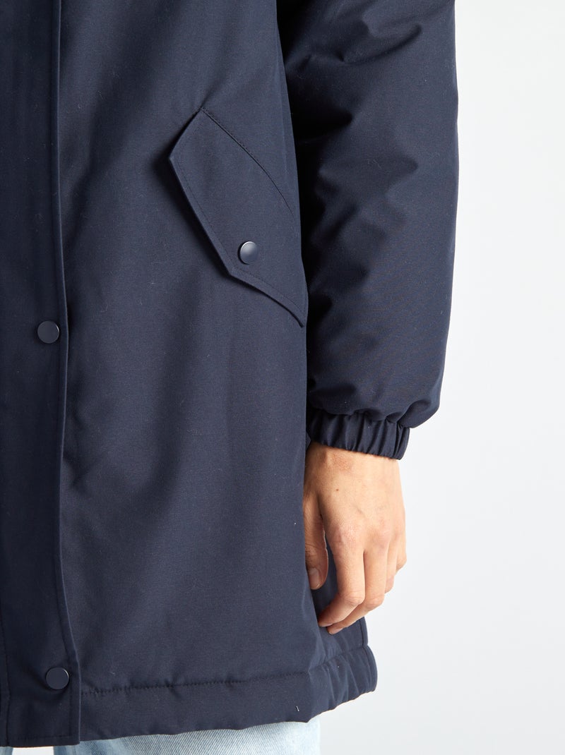 Parka con capucha de borreguito AZUL - Kiabi