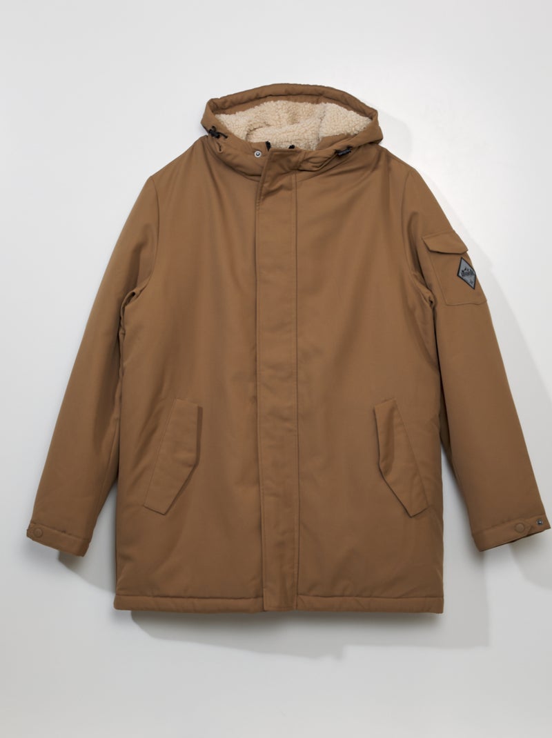 Parka con capucha de borreguito BEIGE - Kiabi