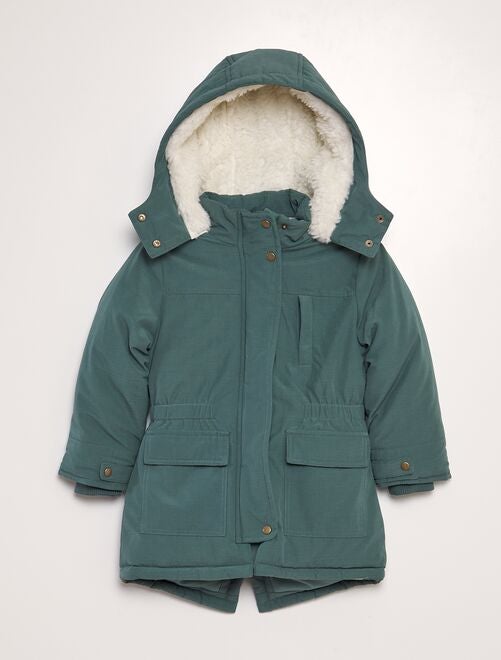 Parka con capucha de borreguito - Kiabi