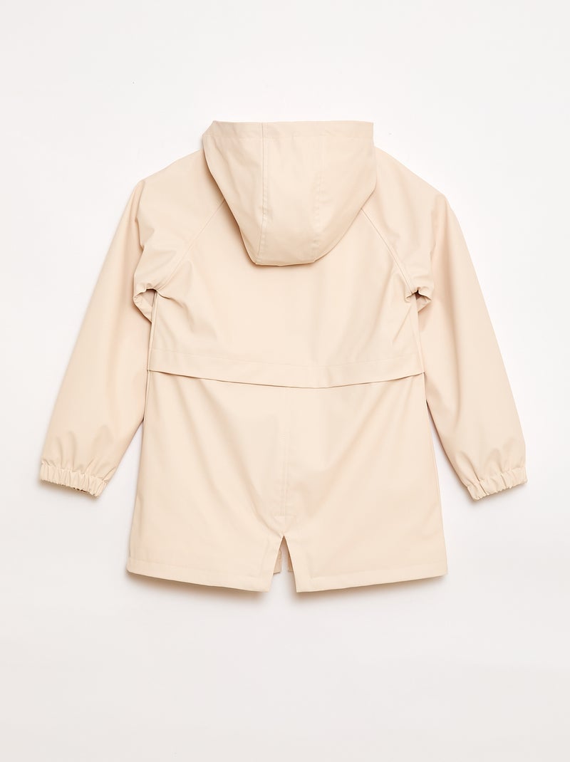 Parka con capucha de goma Beige - Kiabi