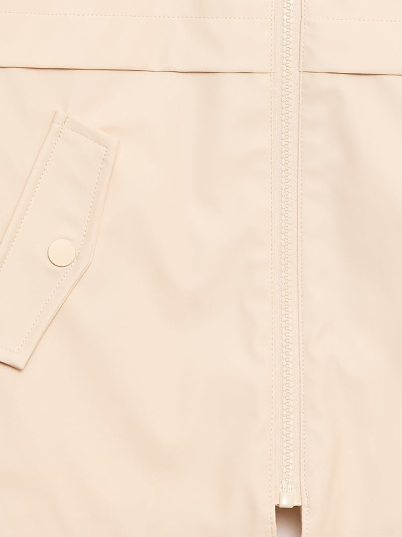 Parka con capucha de goma Beige - Kiabi