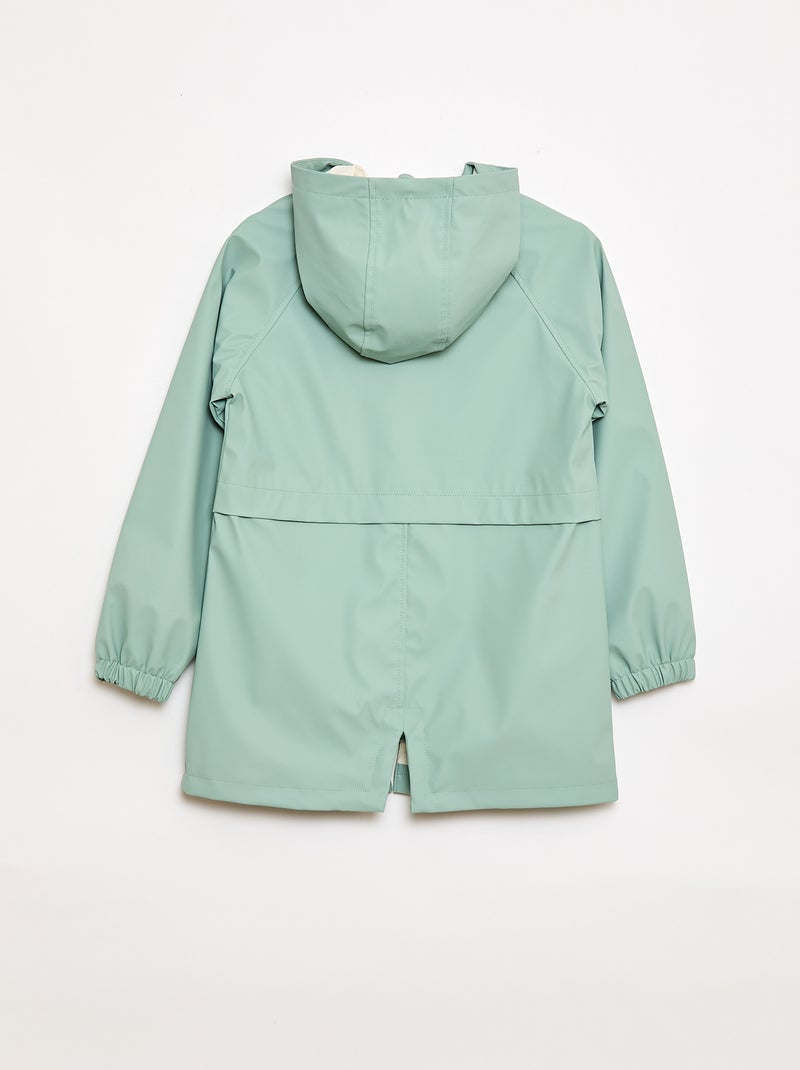 Parka con capucha de goma Verde - Kiabi