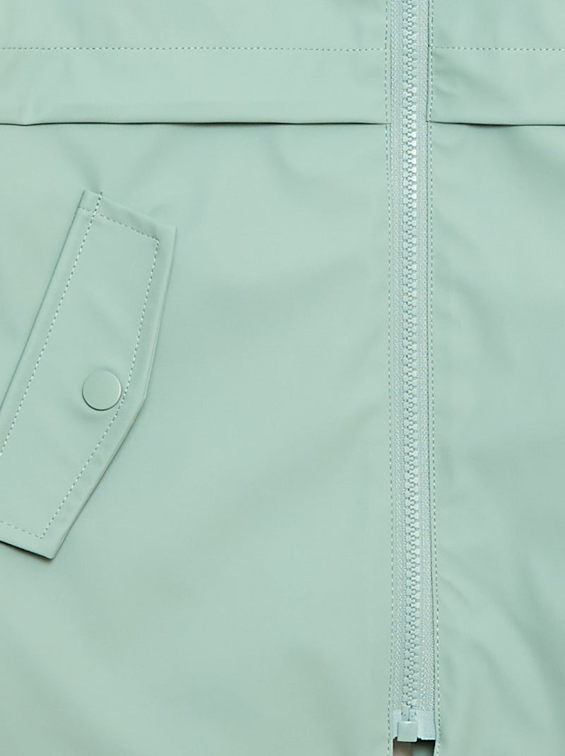 Parka con capucha de goma Verde - Kiabi