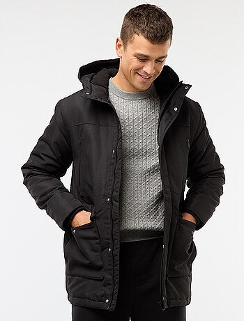 Parka con capucha de largo medio