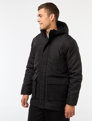 Parka con capucha de largo medio