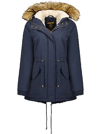 Parka con capucha de piel sintética ampurieak – canadian peak