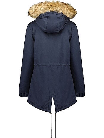 Parka con capucha de piel sintética ampurieak – canadian peak