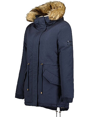 Parka con capucha de piel sintética ampurieak – canadian peak