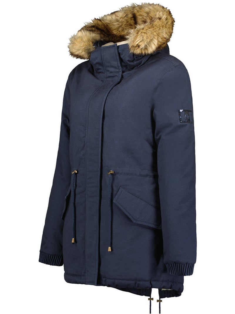 Parka con capucha de piel sintética ampurieak – canadian peak Azul marino - Kiabi