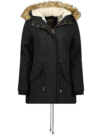 Parka con capucha de piel sintética ampurieak – canadian peak