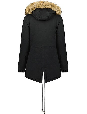 Parka con capucha de piel sintética ampurieak – canadian peak