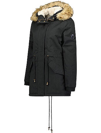 Parka con capucha de piel sintética ampurieak – canadian peak