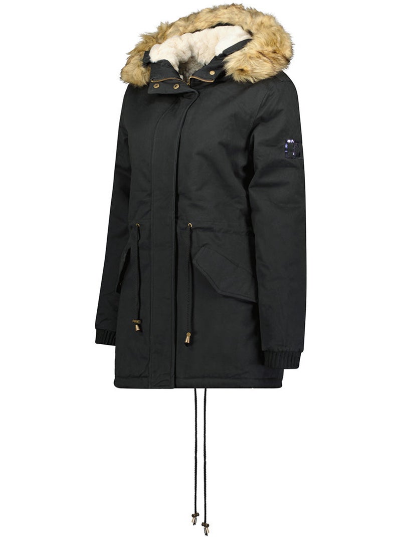 Parka con capucha de piel sintética ampurieak – canadian peak Negro - Kiabi