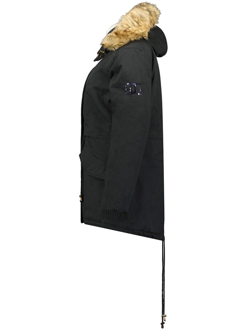 Parka con capucha de piel sintética ampurieak – canadian peak Negro - Kiabi