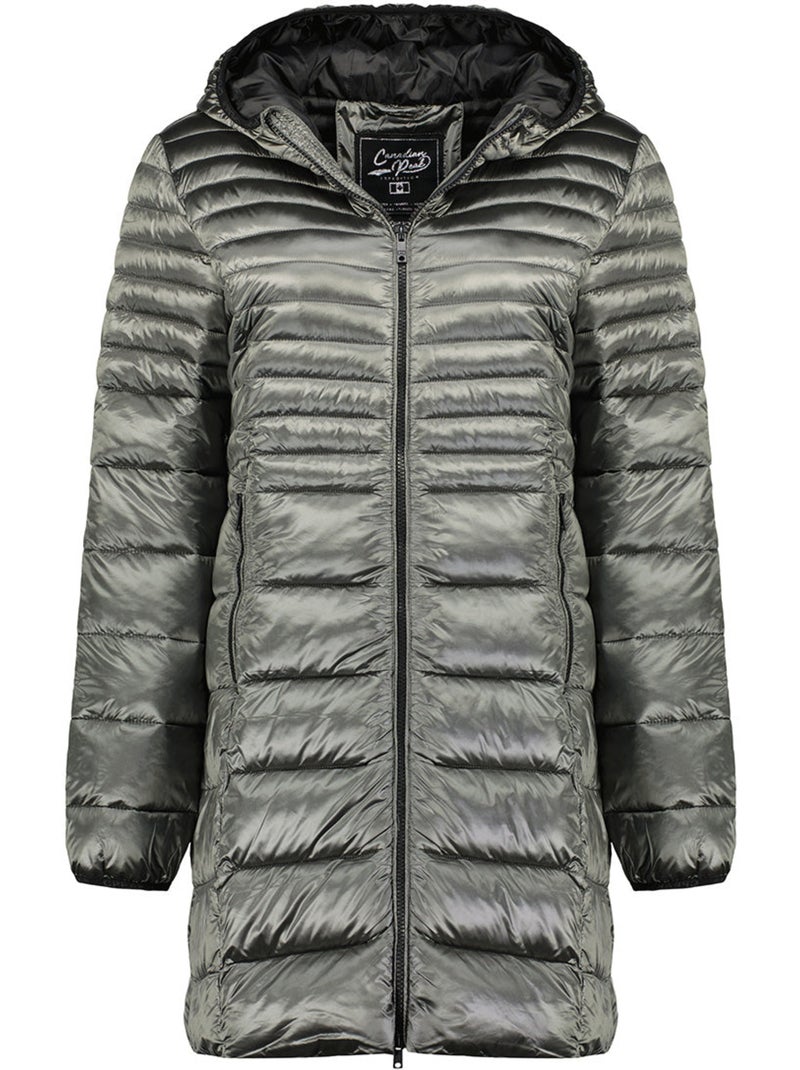 Parka con capucha de piel sintética bodeak – canadian peak Gris oscuro - Kiabi