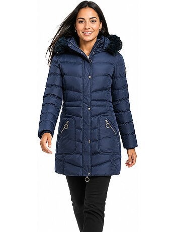 Parka con capucha de piel sintética civileak – canadian peak
