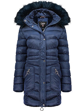 Parka con capucha de piel sintética civileak – canadian peak