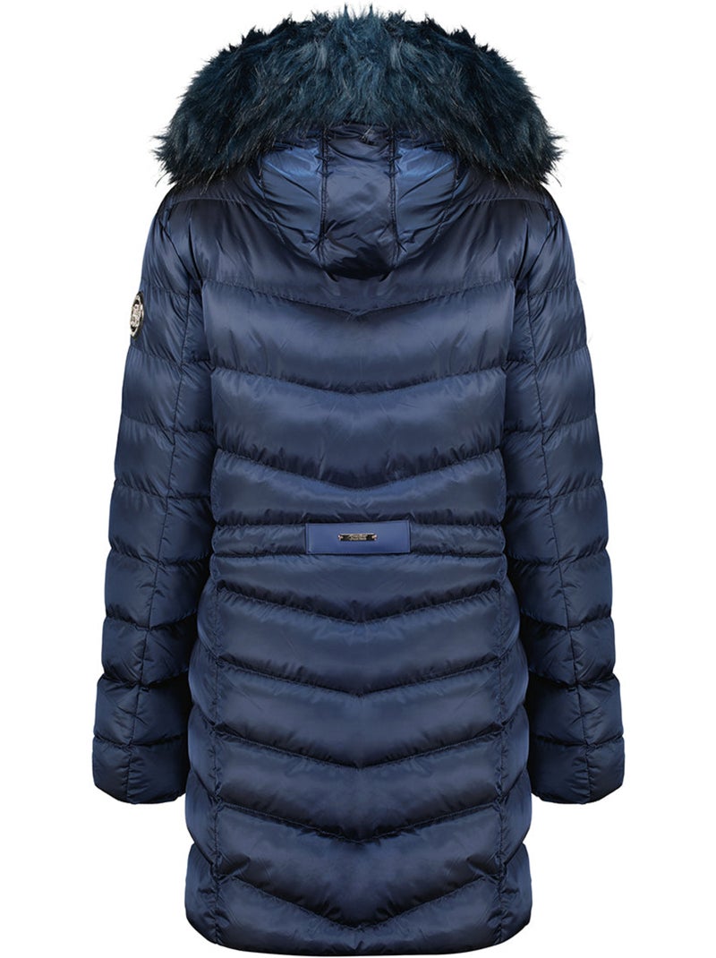 Parka con capucha de piel sintética civileak – canadian peak Azul marino - Kiabi