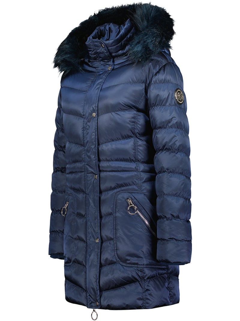 Parka con capucha de piel sintética civileak – canadian peak Azul marino - Kiabi