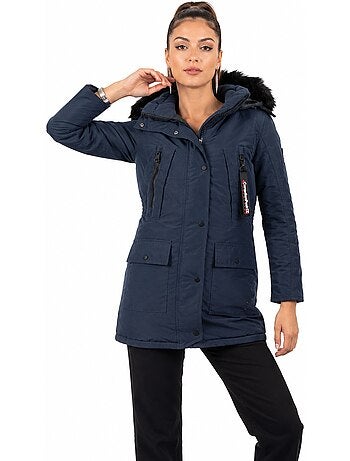 Parka con capucha de piel sintética corteak – canadian peak