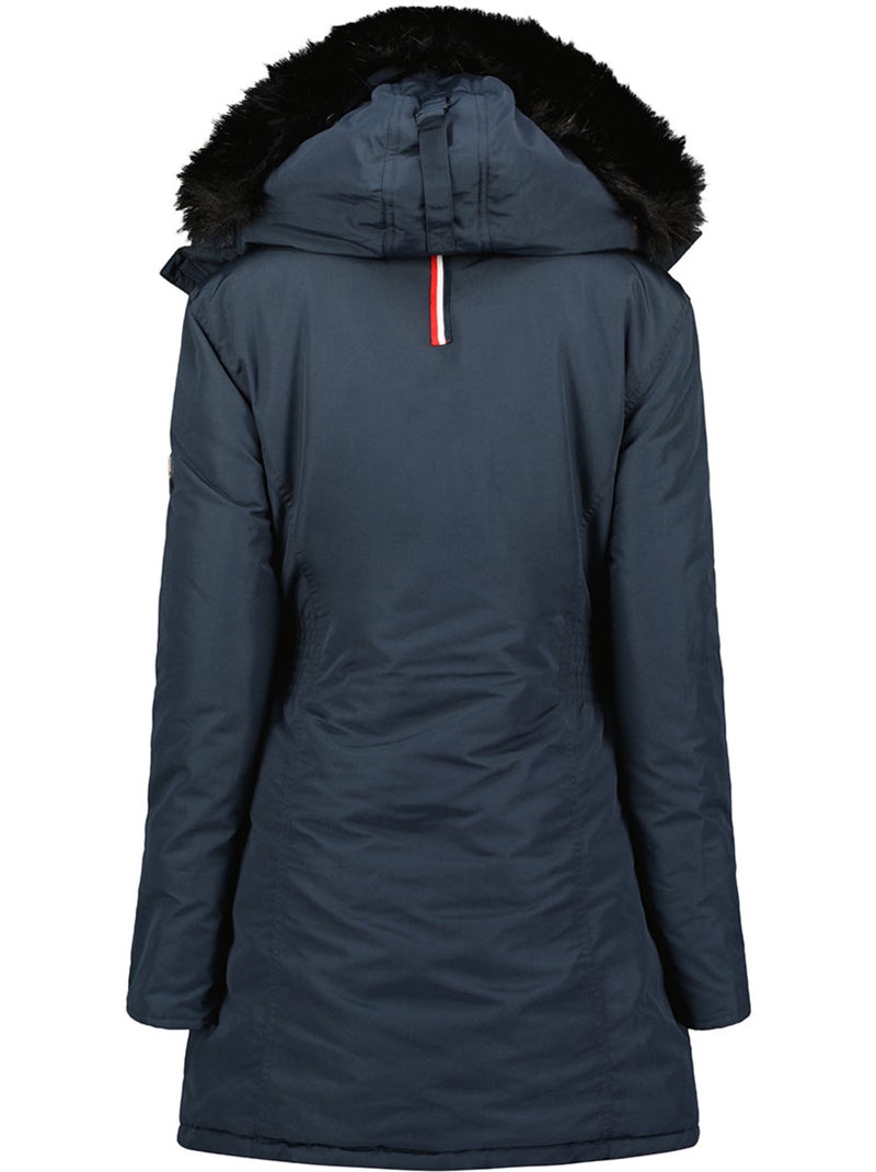 Parka con capucha de piel sintética corteak – canadian peak Azul marino - Kiabi
