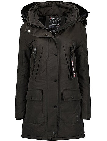 Parka con capucha de piel sintética corteak – canadian peak