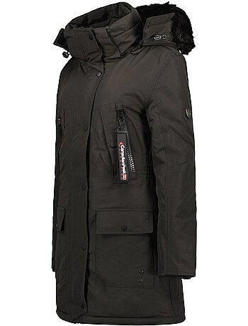 Parka con capucha de piel sintética corteak – canadian peak