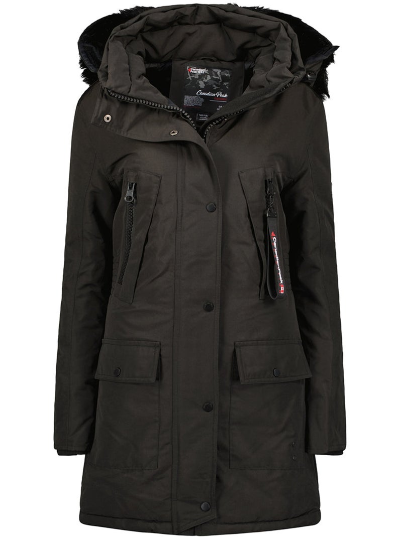 Parka con capucha de piel sintética corteak – canadian peak Negro - Kiabi