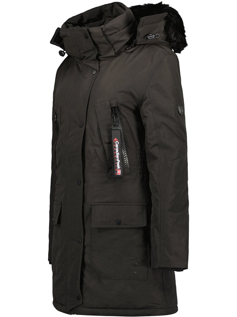 Parka con capucha de piel sintética corteak – canadian peak Negro - Kiabi
