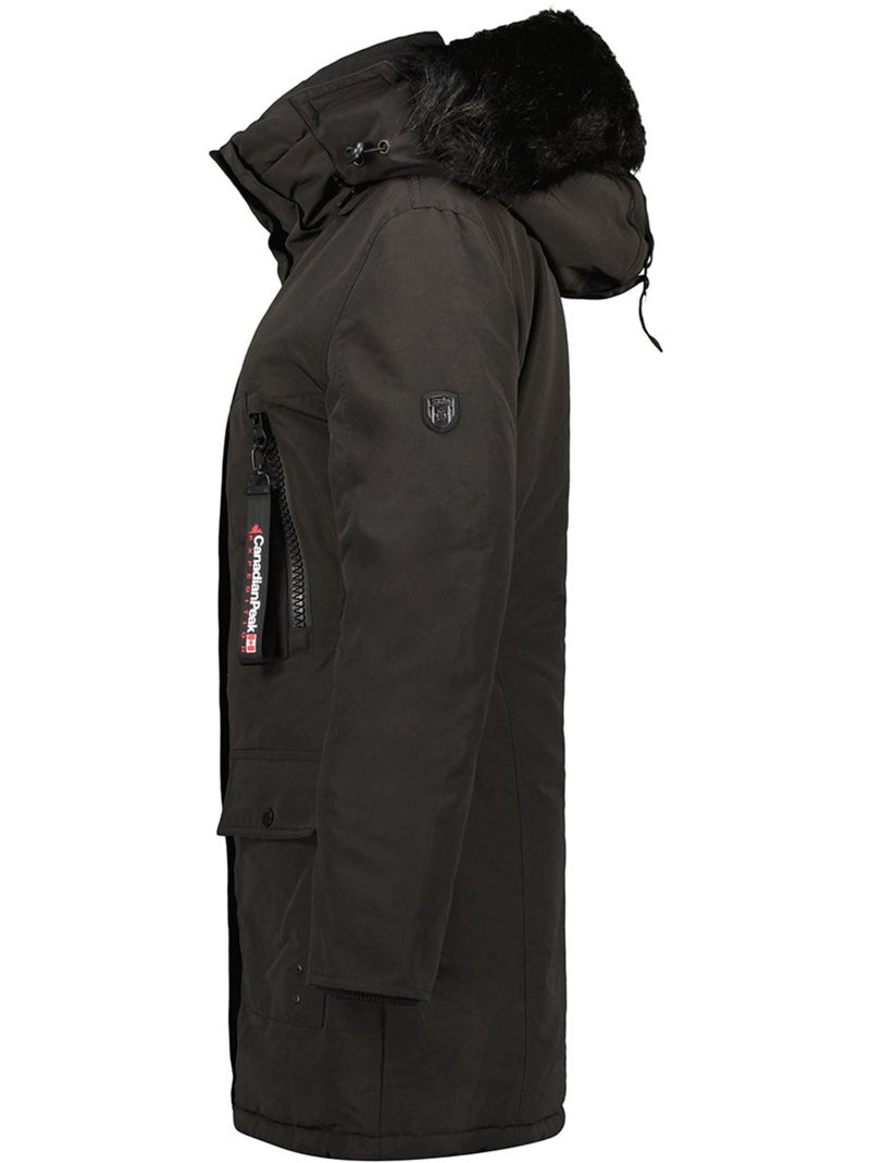 Parka con capucha de piel sintética corteak – canadian peak Negro - Kiabi
