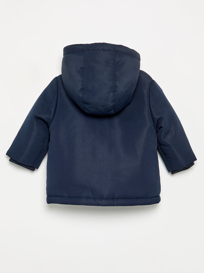 Parka con capucha e interior de borreguito Azul - Kiabi