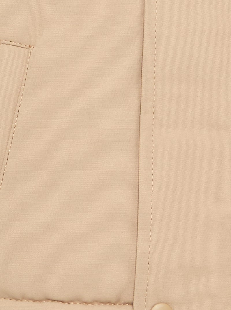 Parka con capucha e interior de borreguito Beige - Kiabi