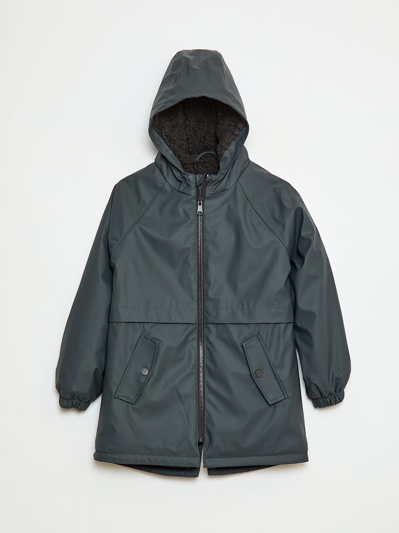Parka con capucha efecto borreguito Gris - Kiabi