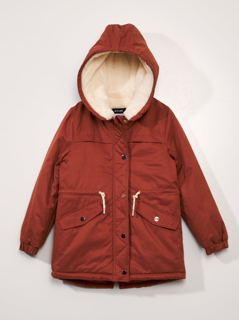 Parka con capucha forrada - Siempre + calentito ROJO - Kiabi