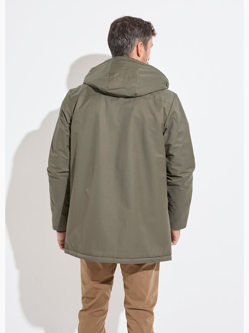 Parka con capucha forrada de piel - AFIBEL Caqui - Kiabi