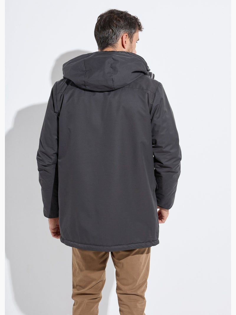 Parka con capucha forrada de piel - AFIBEL Negro - Kiabi
