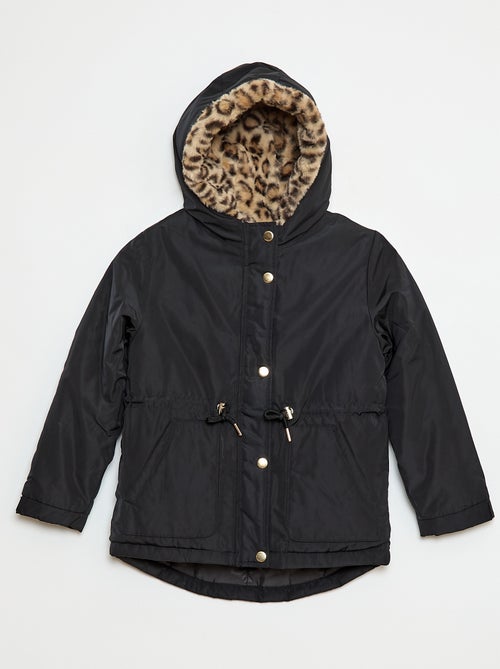 Parka con capucha forrada en pelo sintético - Kiabi