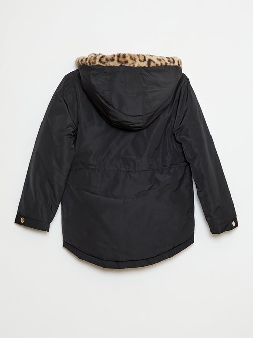 Parka con capucha forrada en pelo sintético - Kiabi