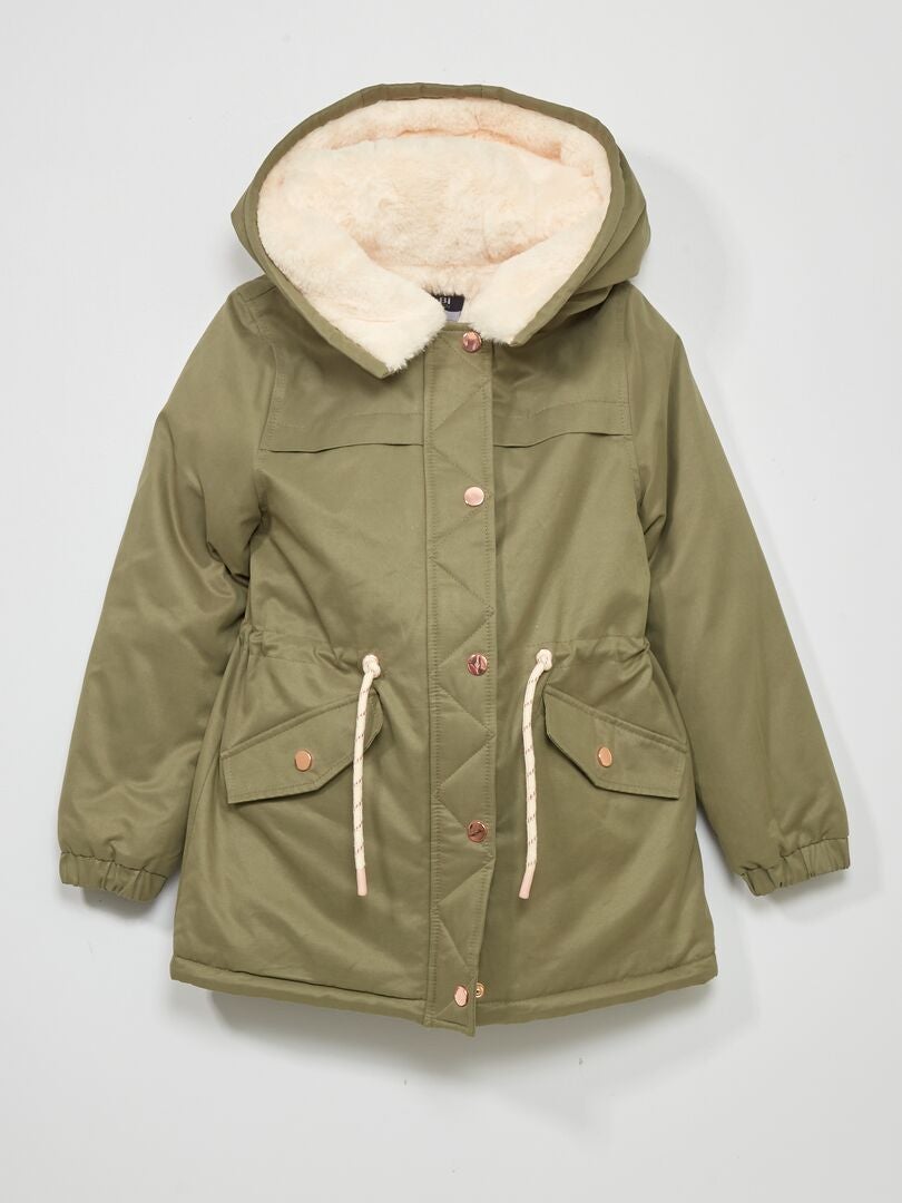Parka con capucha forrada KAKI - Kiabi