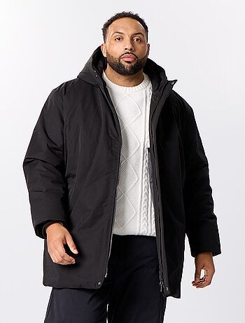 Parka con capucha lisa