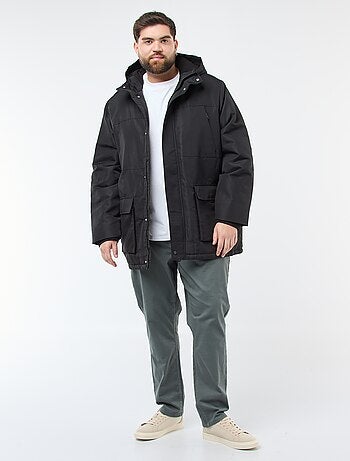 Parka con capucha lisa repelente al agua