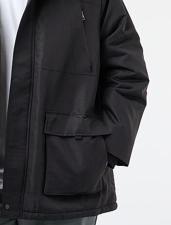 Parka con capucha lisa repelente al agua