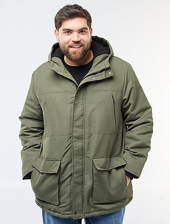 Parka con capucha lisa repelente al agua