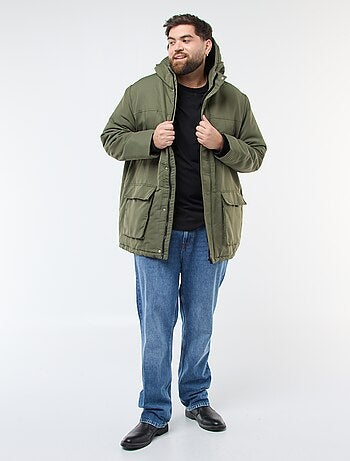 Parka con capucha lisa repelente al agua